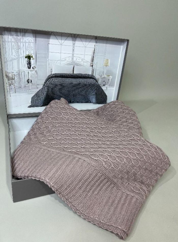 Diamond Silvia в'язаний плед lilac 220х240 Туреччина - Зображення 4