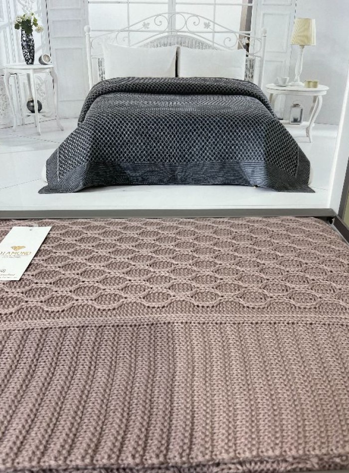 Diamond Silvia в'язаний плед lilac 220х240 Туреччина - Зображення 6