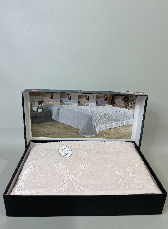 LuiSa махрове простирадло-покривало бавовна євро 200X220 Bej 3 - Зображення 2
