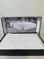 LuiSa махрове простирадло-покривало бавовна євро 200X220 Gri1 - Зображення 2