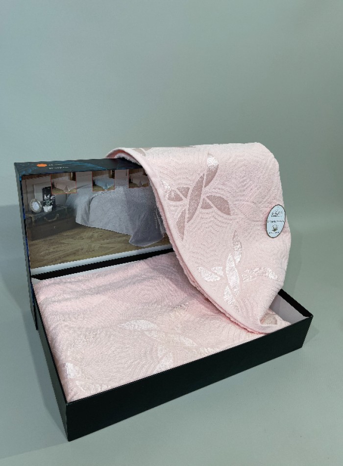 LuiSa махрове простирадло-покривало бавовна євро 200X220 Pembe 3 - Зображення 2