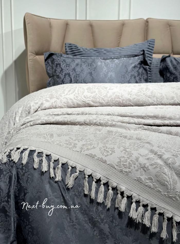 Diamond Malvina махрове простирадло-покривало Grey 200х220 Туреччина - Зображення 3