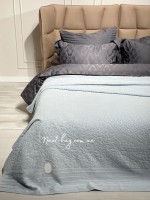 LuiSa махрове простирадло-покривало бавовна євро 200X220 Navy2 - Зображення 3