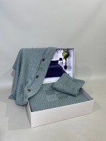 Diamond Alegra вязаный плед с наволочками 220х240 Green Турция — изображение 5