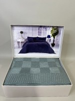 Diamond Alegra вязаный плед с наволочками 220х240 Green Турция — изображение 3