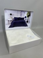 Diamond Alegra вязаный плед с наволочками 220х240 Krem Турция — изображение 5