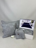 Diamond Alegra вязаный плед с наволочками 220х240 L.Grey Турция — изображение 4