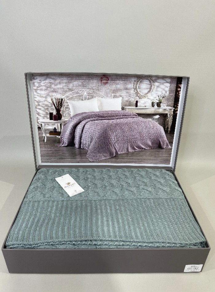 Diamond Sara в'язаний плед 220х240 Green Туреччина - Зображення 2