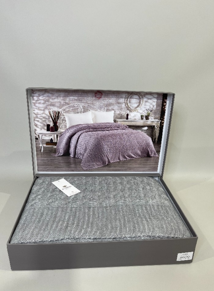 Diamond Sara в'язаний плед 220х240 Grey Туреччина - Зображення 2