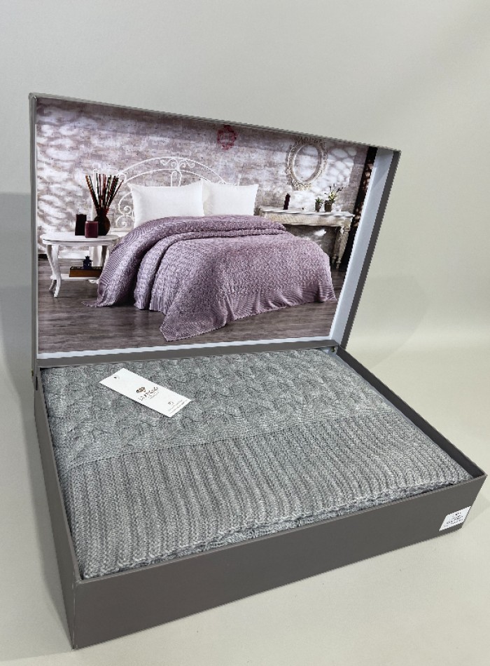 Diamond Sara в'язаний плед 220х240 Grey Туреччина - Зображення 3