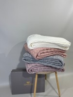 Diamond Sara в'язаний плед 220х240 Krem Туреччина - Зображення 5