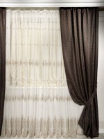 Тюль фатин Patterns коричневий Туреччина