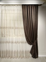 Тюль фатин Patterns коричневий Туреччина - Зображення 4