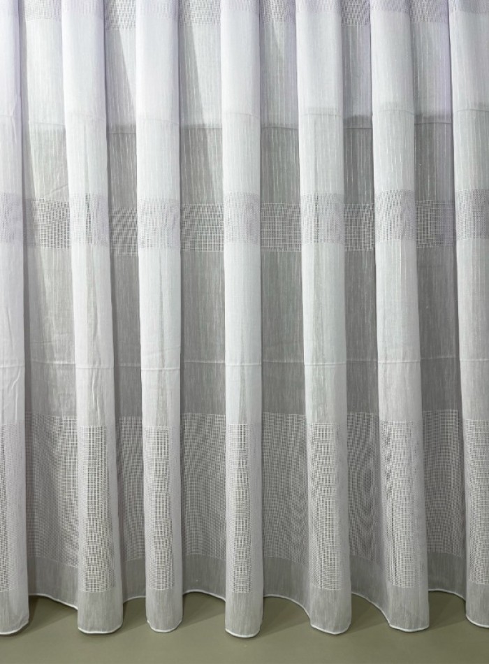 Тюль лён Linen белый с люрексом — изображение 2