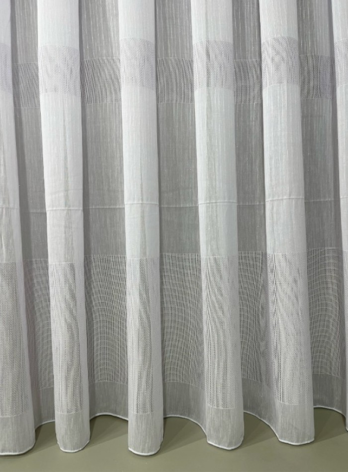 Тюль лён Linen белый с люрексом — изображение 3