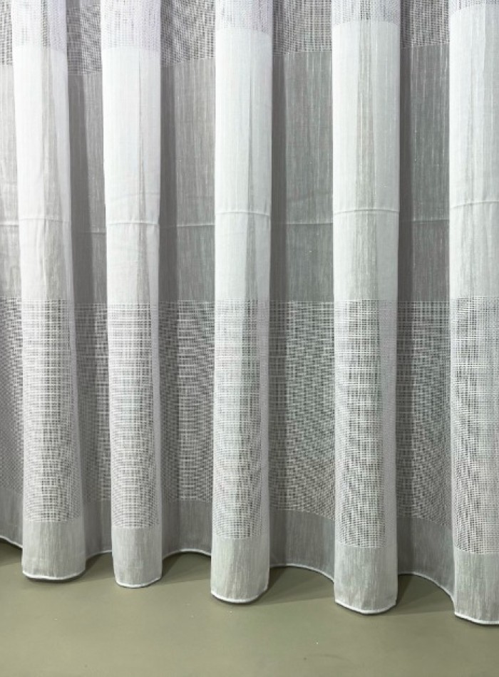 Тюль лён Linen белый с люрексом — изображение 5