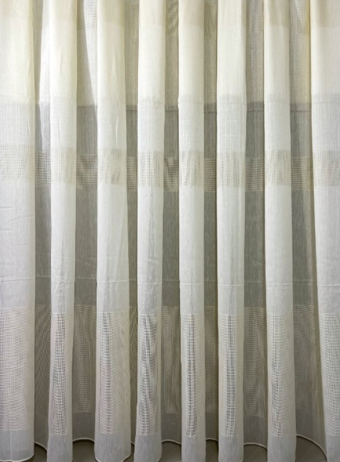 Тюль лён Linen кремовый с люрексом Турция — изображение 2
