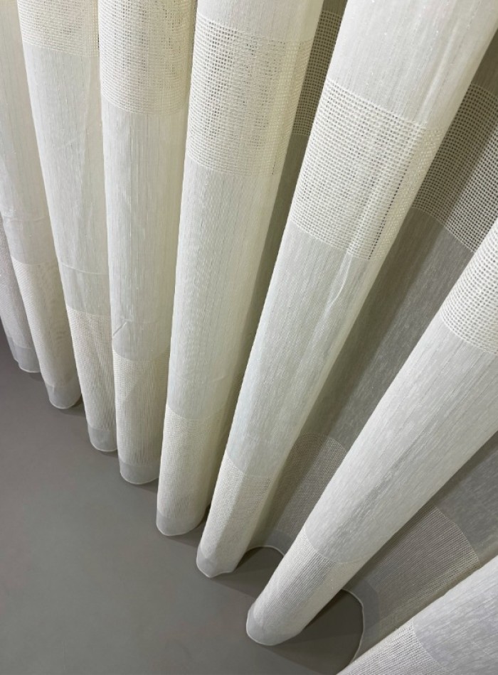 Тюль лён Linen кремовый с люрексом Турция — изображение 5