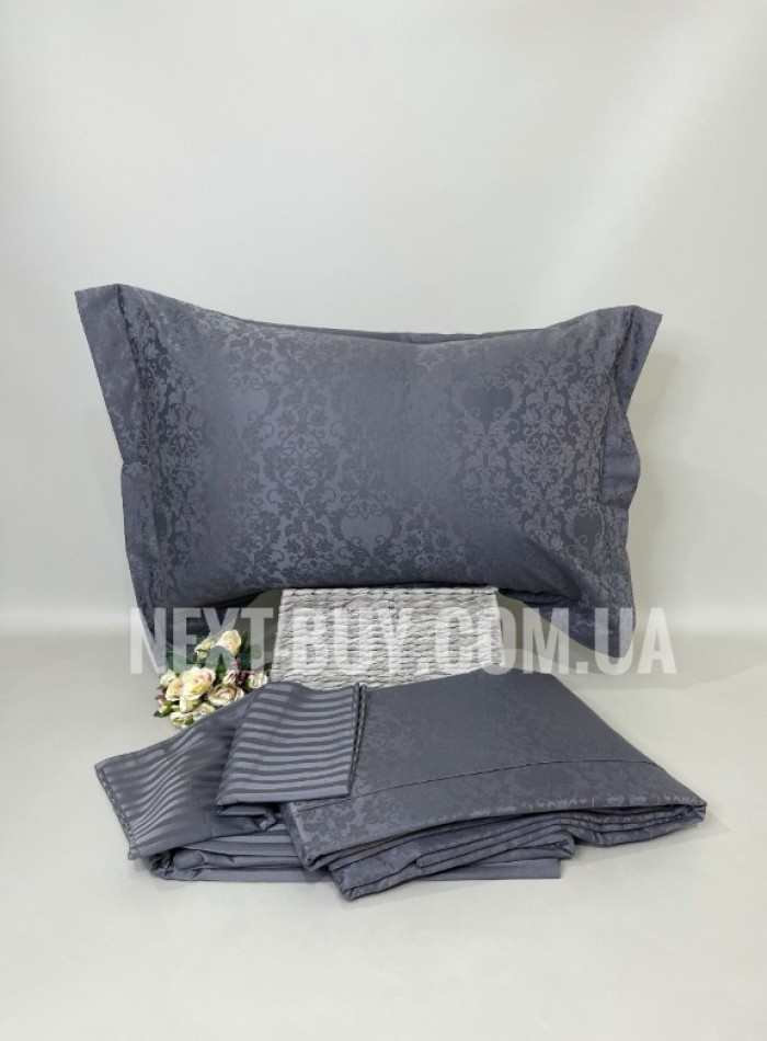 Постельное белье Maison D'or Pearl Antrasit 200x220см бамбук жаккард — изображение 2