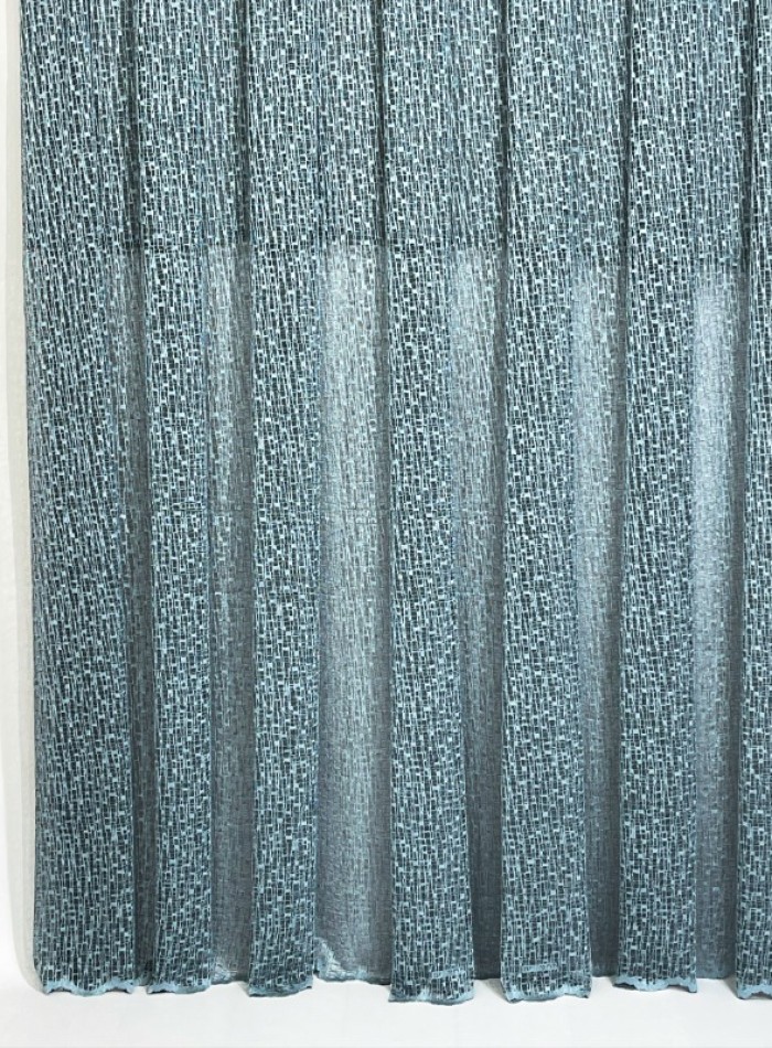 Тюль сітка з плетінням Weaving синій Туреччина - Зображення 2