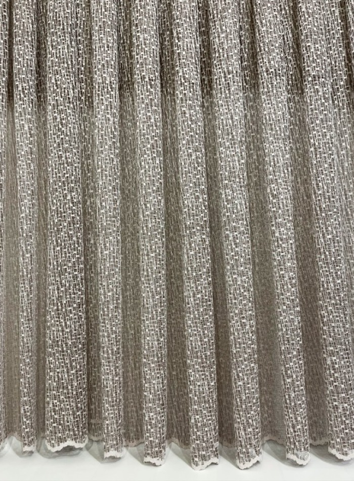 Тюль сетка с плетением Weaving бежевый Турция — изображение 2