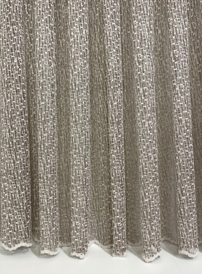 Тюль сетка с плетением Weaving бежевый Турция — изображение 4