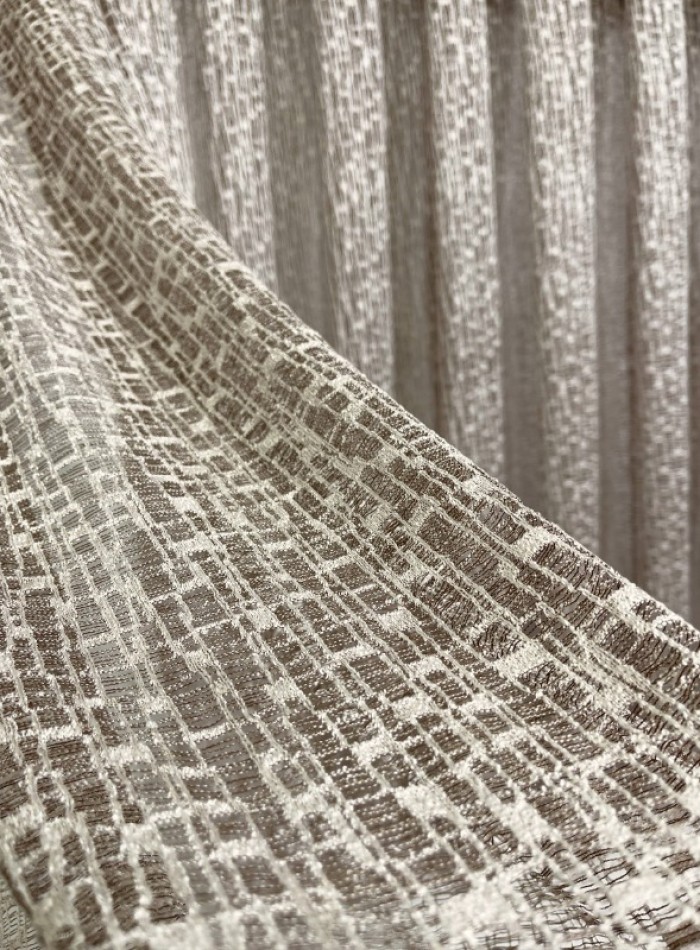 Тюль сетка с плетением Weaving бежевый Турция — изображение 5