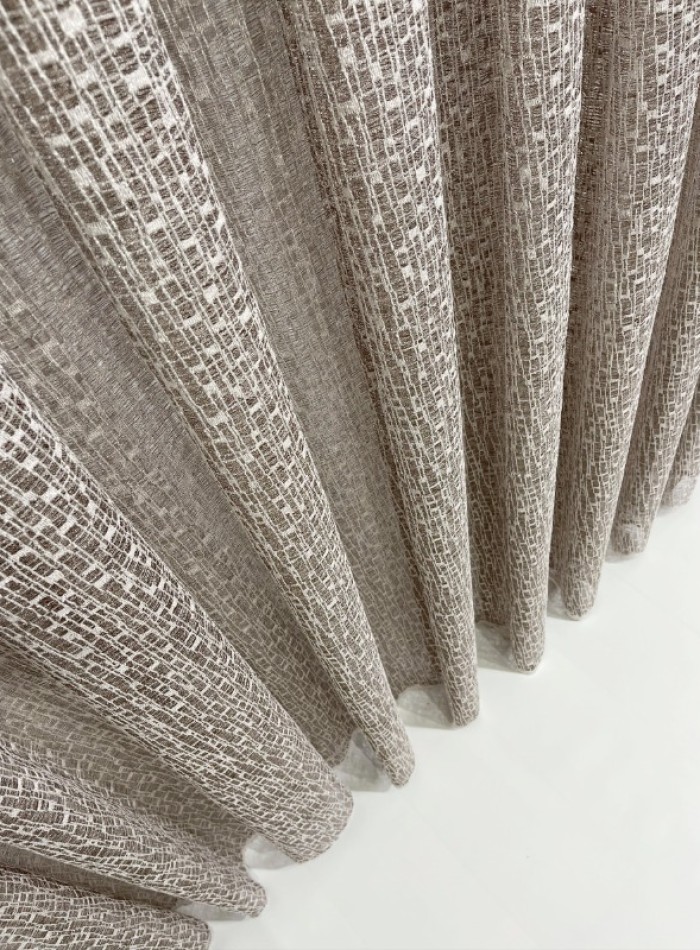 Тюль сетка с плетением Weaving бежевый Турция — изображение 8