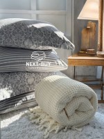 Постельное белье Maison D'or Pearl Grey 200x220см бамбук жаккард — изображение 7