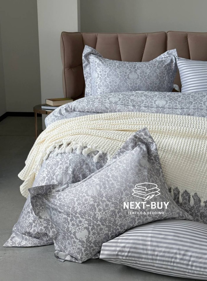 Постельное белье Maison D'or Pearl Grey 200x220см бамбук жаккард — изображение 5