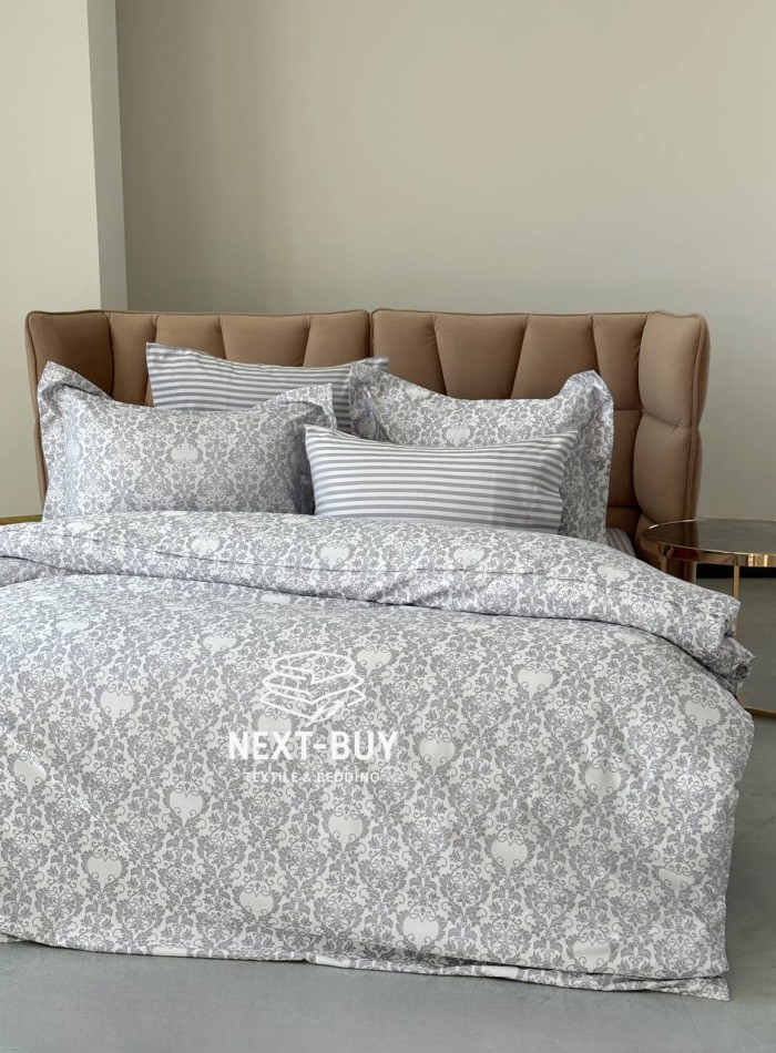 Постельное белье Maison D'or Pearl Grey 200x220см бамбук жаккард — изображение 2