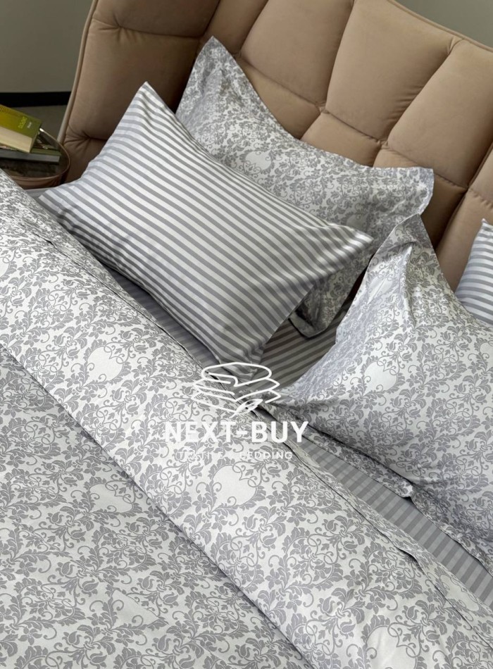 Постельное белье Maison D'or Pearl Grey 200x220см бамбук жаккард — изображение 4