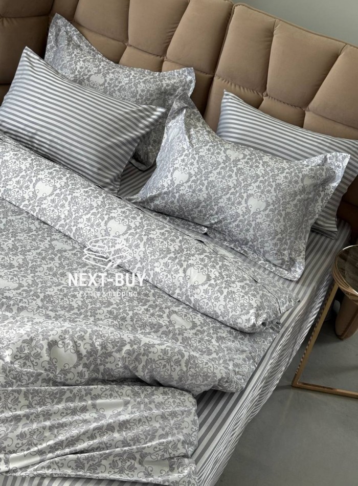 Постельное белье Maison D'or Pearl Grey 200x220см бамбук жаккард — изображение 3