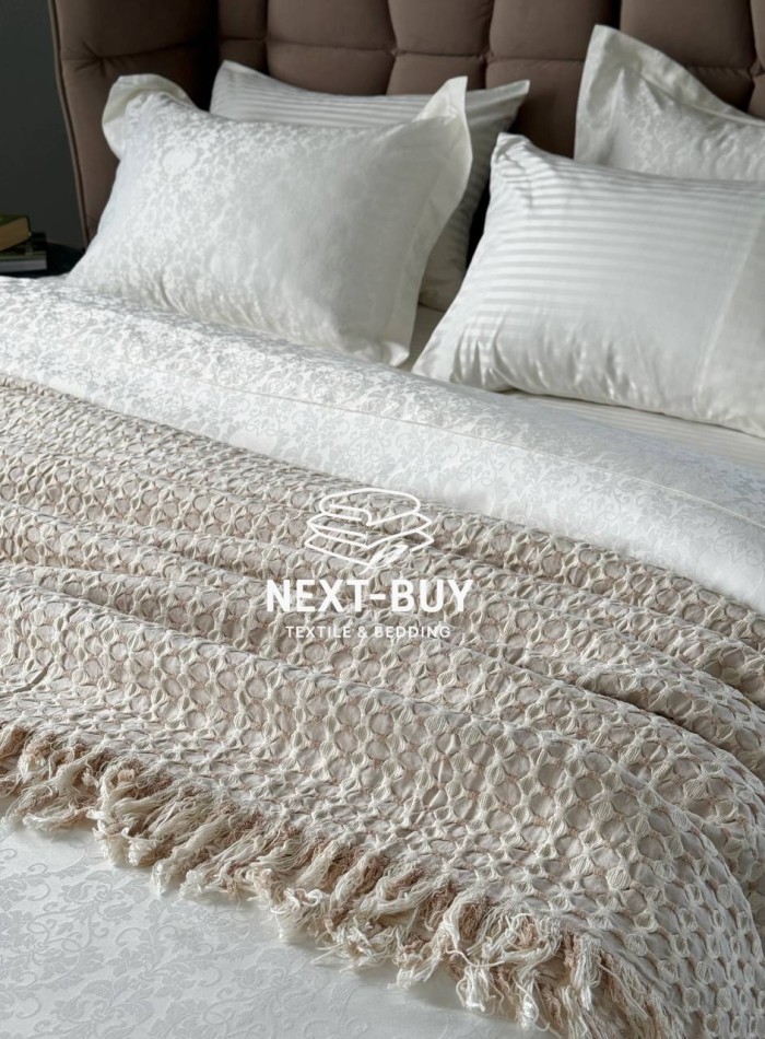 Постільна білизна Maison D'or Pearl White 200x220см бамбук жаккард - Зображення 3