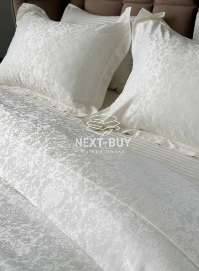 Постільна білизна Maison D'or Pearl White 200x220см бамбук жаккард - Зображення 6