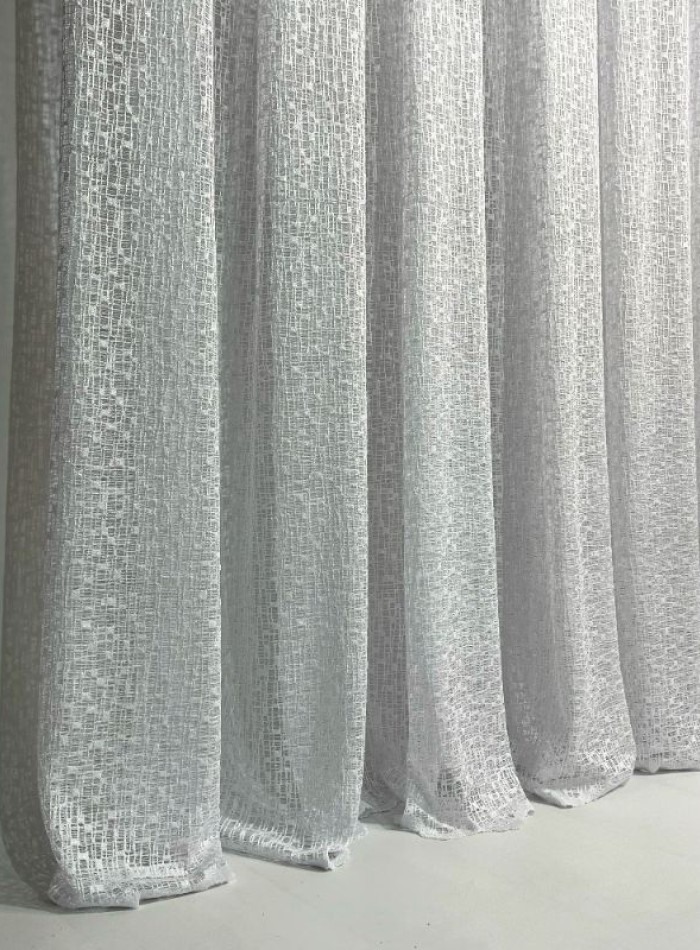 Тюль сетка с плетением Weaving белый Турция — изображение 3