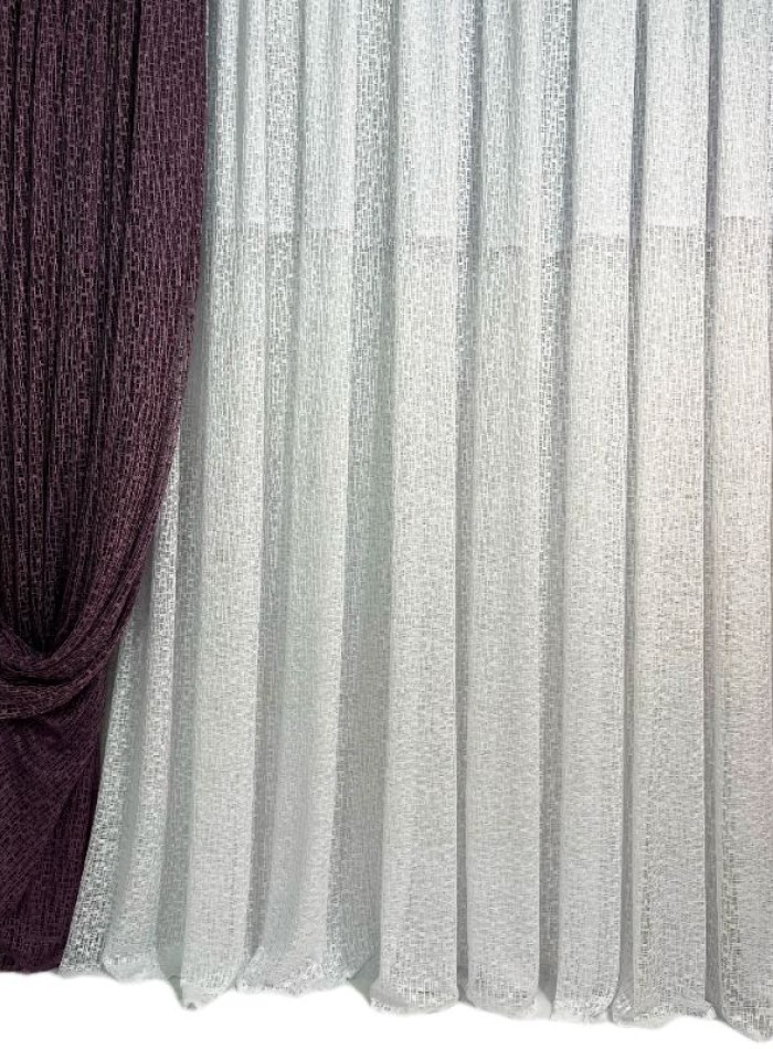 Тюль сетка с плетением Weaving белый Турция — изображение 5