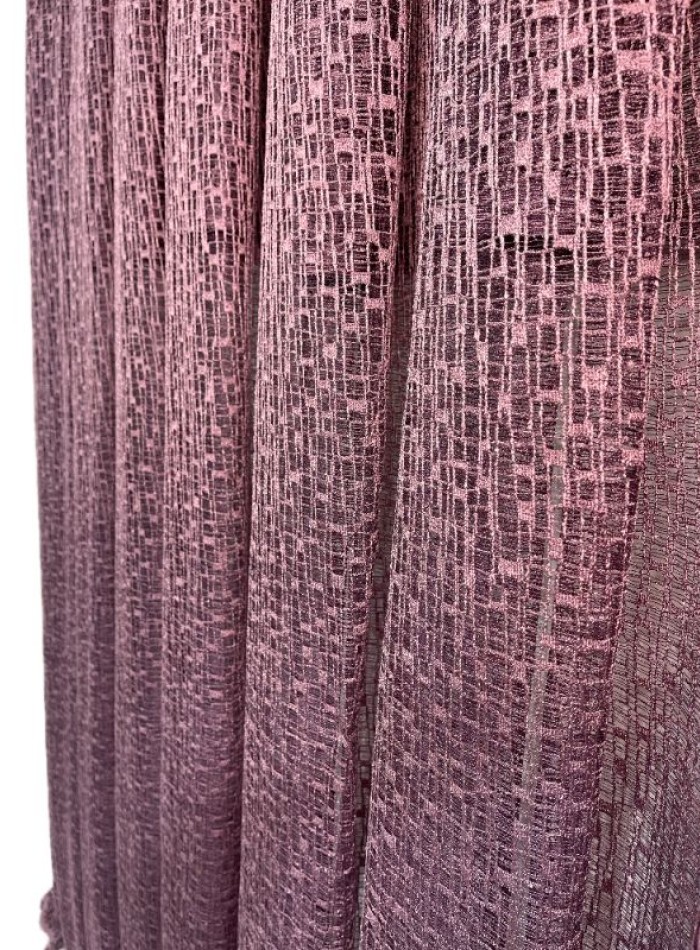 Тюль сітка з плетінням Weaving малиновий Туреччина - Зображення 3
