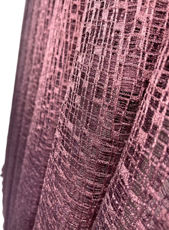 Тюль сітка з плетінням Weaving малиновий Туреччина - Зображення 5