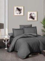 First choice Chackers Athracite deluxe сатин постельное белье евро 200х220