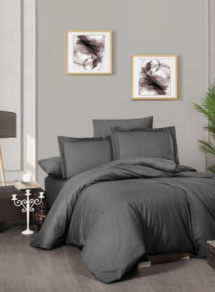 First choice Chackers Athracite deluxe сатин постельное белье евро 200х220 — изображение 2