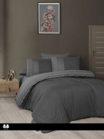 First choice Chackers Duet Smoke & Athracite deluxe сатин постельное белье евро 200х220
