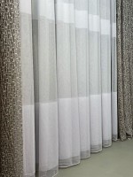 Тюль сітка з вставками під льон Lʹon білий Туреччина - Зображення 3