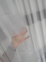 Тюль сітка з вставками під льон L’on сірий 3 м | преміальна грек-сітка з ефектом натурального льону, Туреччина - Зображення 6