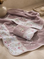 Набір махрових рушників Maison D'or Lady Roses 3шт. фіолетовий - Зображення 5