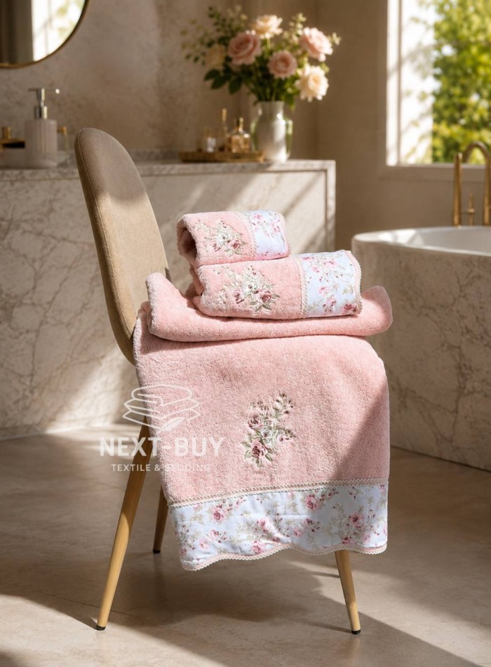 Набір махрових рушників Maison D'or Lady Roses Rose 3шт. рожевий - Зображення 7