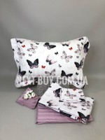 Maison D'or Butterfly Valley dark lilac постільна білизна євро 200х220 сатин