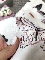 Maison D'or Butterfly Valley dark lilac постільна білизна євро 200х220 сатин - Зображення 6
