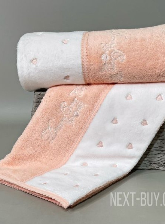 Maison D`or Lavoine Hearts salmon махровий рушник для сауни 85х150 - Зображення 3