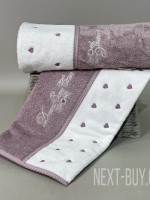 Maison D`or Lavoine Hearts dark lilac махровий рушник 50х100 - Зображення 2